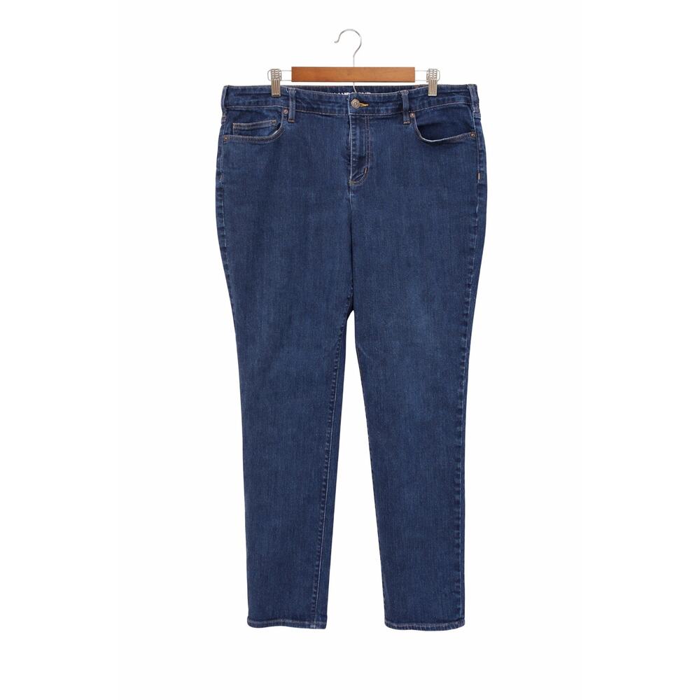 Lands End 16 Dark Wash Straight Leg Jeans Mid Rise Old Money 90s Y2K‎ Preppy